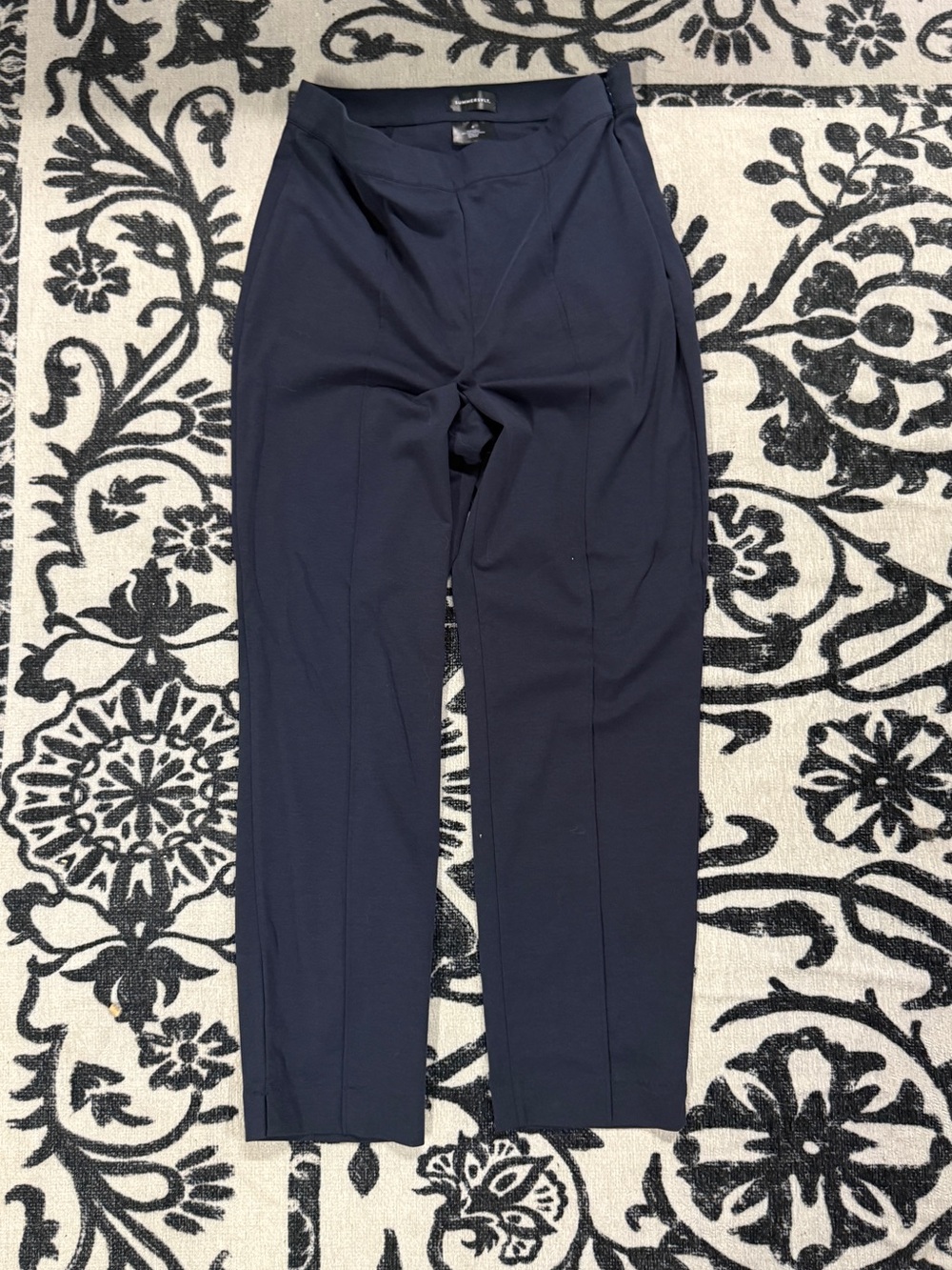 Women's Navy Seamed Pants
